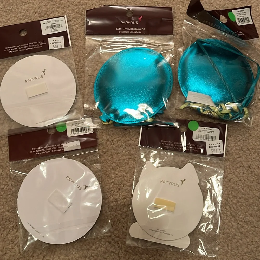 NEW Papyrus gift embellishments and raffia paper ribbon, assorted colors